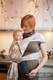 Żakardowa chusta do noszenia dzieci, 84% bawełna, 16% len - Serduszka Beżowo-Kremowe - rozmiar S #babywearing