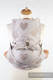 MEI-TAI carrier Mini, jacquard weave - 84% cotton 16% linen - with hood, HEARTS BEIGE & CREAM, Reverse #babywearing
