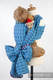 Żakardowa chusta dla lalek, 100% bawełna - ZIGZAG TURKUS Z PURPURĄ #babywearing