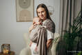 My First Ring Sling, Herringbone Weave (100% cotton) - with gathered shoulder - LITTLE HERRINGBONE BABY CAFFE LATTE - standard 1.8m #babywearing