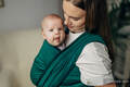 Tragetuch - EMERALD,  Fischgrätmuster (100% Baumwolle) - Größe S #babywearing