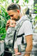 LennyLight Carrier, Standard Size, jacquard weave (68% cotton 16% linen 16% modal) - BIRDY - WHITE NOISE #babywearing