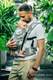 LennyLight Carrier, Standard Size, jacquard weave (68% cotton 16% linen 16% modal) - BIRDY - WHITE NOISE #babywearing