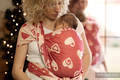 Baby Wrap, Jacquard Weave (100% cotton) - SWEETHEART CORAL and CREME - size M #babywearing