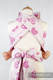 Nosidełko dla dzieci MEI-TAI TODDLER z kapturkiem, bawełna, splot żakardowy, SERDUSZKA RÓŻ z KREMEM, Rewers #babywearing