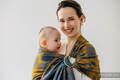 Bandolera de anillas, tejido Jacquard (45% seda tusor, 32% algodón peinado, 19% lana merino, 4% cachemira) con plegado simple - EXPERIMENT no.37 - standard 1.8m #babywearing