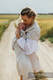 Ring Sling, Chevron Weave, with gathered shoulder (100% linen) - ARROW - WHISPER - standard 1.8m #babywearing
