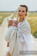 Ring Sling, Chevron Weave, with gathered shoulder (100% linen) - ARROW - WHISPER - standard 1.8m #babywearing