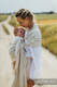 Ring Sling, Chevron Weave, with gathered shoulder (100% linen) - ARROW - WHISPER - standard 1.8m #babywearing