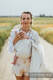 Ring Sling, Chevron Weave, with gathered shoulder (100% linen) - ARROW - WHISPER - standard 1.8m #babywearing