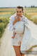 Ring Sling, Chevron Weave, with gathered shoulder (100% linen) - ARROW - WHISPER - standard 1.8m #babywearing