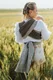Baby Wrap, chevron weave (100% linen) - ARROW - WOOD - size S #babywearing