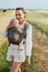 Baby Wrap, chevron weave (100% linen) - ARROW - WOOD - size S #babywearing