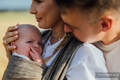 Baby Wrap, chevron weave (100% linen) - ARROW - WOOD - size M #babywearing