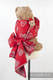 Żakardowa chusta dla lalek, 100% bawełna - SERDUSZKA CZERWONY z SZARYM #babywearing
