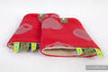 Drool Pads & Reach Straps Set, (60% cotton, 40% polyester) - SWEETHEART RED & GRAY #babywearing