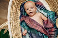 Fraldas de musselina de bambu, Tamanho 65x65 cm, PEACOCK'S TAIL - BLACK OPAL SMOKY (2ª qualidade) #babywearing