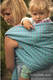 Żakardowa chusta do noszenia dzieci, 100% bawełna - ZIGZAG TURKUS Z RÓŻEM - rozmiar XS (drugi gatunek) #babywearing