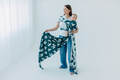 Żakardowa chusta do noszenia dzieci, 100% wiskoza bambusowa - BIRDY - SKYWARD - rozmiar XS #babywearing