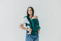My First Baby Carrier - LennyUpGrade PRO, Standard Size, herringbone weave 100% cotton - EMERALD #babywearing