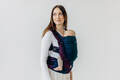 LennyUpGrade PRO Carrier, Standard Size, jacquard weave (60% cotton, 28% merino wool, 8% silk, 4% cashmere) - PEACOCK'S TAIL - BLACK OPAL #babywearing