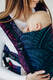 LennyUpGrade PRO Carrier, Standard Size, jacquard weave (60% cotton, 28% merino wool, 8% silk, 4% cashmere) - PEACOCK'S TAIL - BLACK OPAL #babywearing