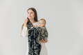 Ring Sling, Jacquard Weave, with gathered shoulder (65% cotton 35% silk) - QUEEN OF THE NIGHT - PAMINA - standard 1.8m #babywearing