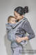 Ergonomische Tragehilfe, Größe Baby, Jacquardwebung, 100% Baumwolle - PAISLEY DUNKELBLAU & CREME - Zweite Generation #babywearing