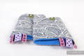 Drool Pads & Reach Straps Set, (60% cotton, 40% polyester) - PAISLEY NAVY BLUE & CREAM #babywearing