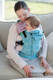 Ergonomic Carrier, Toddler Size, jacquard weave 100% cotton - TURQUOISE & CREAM, Second Generation #babywearing