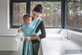 Żakardowa chusta do noszenia dzieci, 100% bawełna - PAISLEY TURKUS z KREMEM - rozmiar XS #babywearing