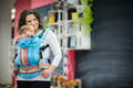 Ergonomic Carrier, Toddler Size, broken-twill weave 100% cotton - BLUE LAGOON - Second Generation. #babywearing