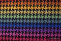 TĘCZOWA PEPITKA, tkanina żakardowa, 100% bawełna, szerokość 140 cm, gramatura 240 g/m² #babywearing