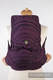 MEI-TAI carrier Mini, jacquard weave - 100% cotton - with hood, PEACOCK'S TAIL PURPLE & BLACK #babywearing