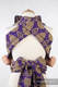 MEI-TAI carrier Toddler, jacquard weave - 100% cotton - with hood, NORTHERN LEAVES PURPLE & YELLOW #babywearing