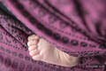 Żakardowa chusta do noszenia dzieci, bawełna - PAWI OGON PURPURA z CZERNIĄ - rozmiar L #babywearing