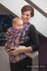 Ergonomic Carrier, Baby Size, jacquard weave 100% cotton - NORTHERN LEAVES PURPLE & YELLOW, Second Generation #babywearing