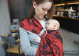 Żakardowa chusta kółkowa do noszenia dzieci, bawełna - MICO CZERWONY Z CZARNYM - long 2.1m #babywearing