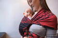 Żakardowa chusta do noszenia dzieci, bawełna - MICO CZERWONY Z CZARNYM - rozmiar XS #babywearing