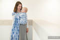 Żakardowa chusta kółkowa do noszenia dzieci, bawełna, ramię bez zakładek - NIEBIESKI KANGUR - long 2.1m #babywearing