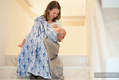 Ringsling, Jacquard Weave (100% cotton), with gathered shoulder - BLUE TWOROOS - long 2.1m #babywearing