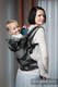 Ergonomic Carrier, Baby Size, jacquard weave 100% cotton - FEATHERS BLACK & WHITE #babywearing