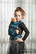 Doll Carrier made of woven fabric, 100% cotton  - FEATHERS TURQUOISE & BLACK #babywearing