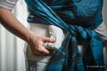 Baby Wrap, Jacquard Weave (100% cotton) - Feathers Turquoise & Black - size M #babywearing