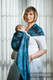 Ringsling, Jacquard Weave (100% cotton) - Feathers Turquoise & Black - long 2.1m #babywearing