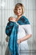 Ringsling, Jacquard Weave (100% cotton) - Feathers Turquoise & Black - long 2.1m #babywearing