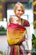 Żakardowa chusta do noszenia dzieci, bawełna - SZLACHETNY PAW INDYJSKI, rozmiar XS (drugi gatunek) #babywearing