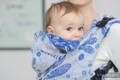 Nosidełko Ergonomiczne z tkaniny żakardowej 100% bawełna , Toddler Size, WAŻKI BIAŁY Z NIEBIESKIM - Druga Generacja #babywearing