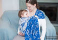 Ringsling, Jacquard Weave (100% cotton) - DRAGONFLY BLUE & WHITE - long 2.1m #babywearing