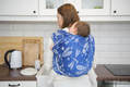 Żakardowa chusta do noszenia dzieci, bawełna - WAŻKI NIEBIESKI Z BIAŁYM - rozmiar XS #babywearing
